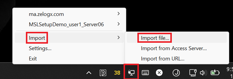 Import into OpenVPN client