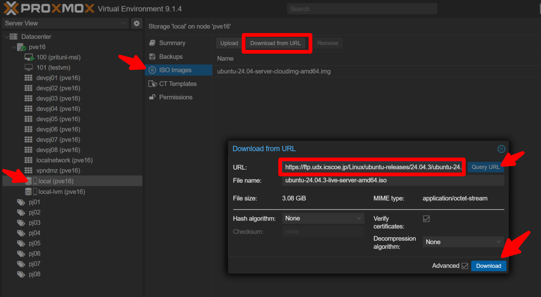 ISO download example